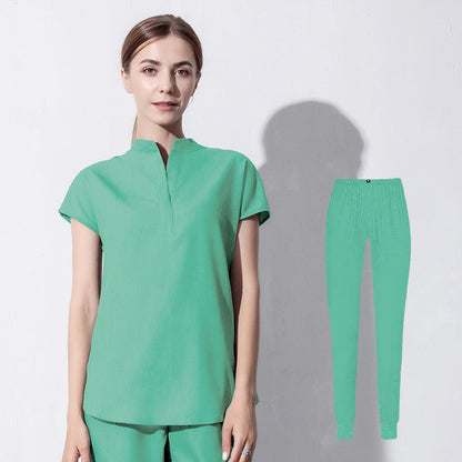 Women's Scrubs Set Short Top & Pants Scrub Suit