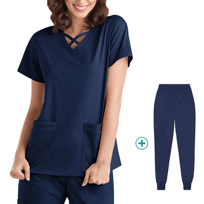 Stretchy, Quick-drying Medical and Nursing Scrubs Set Work Uniform