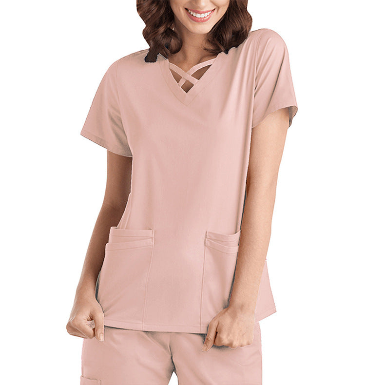 Stretchy, Quick-drying Medical and Nursing Scrubs Set Work Uniform