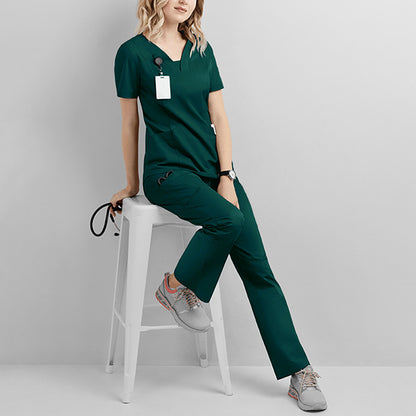 Polyester Women Scrubs Set Shirt+Pant