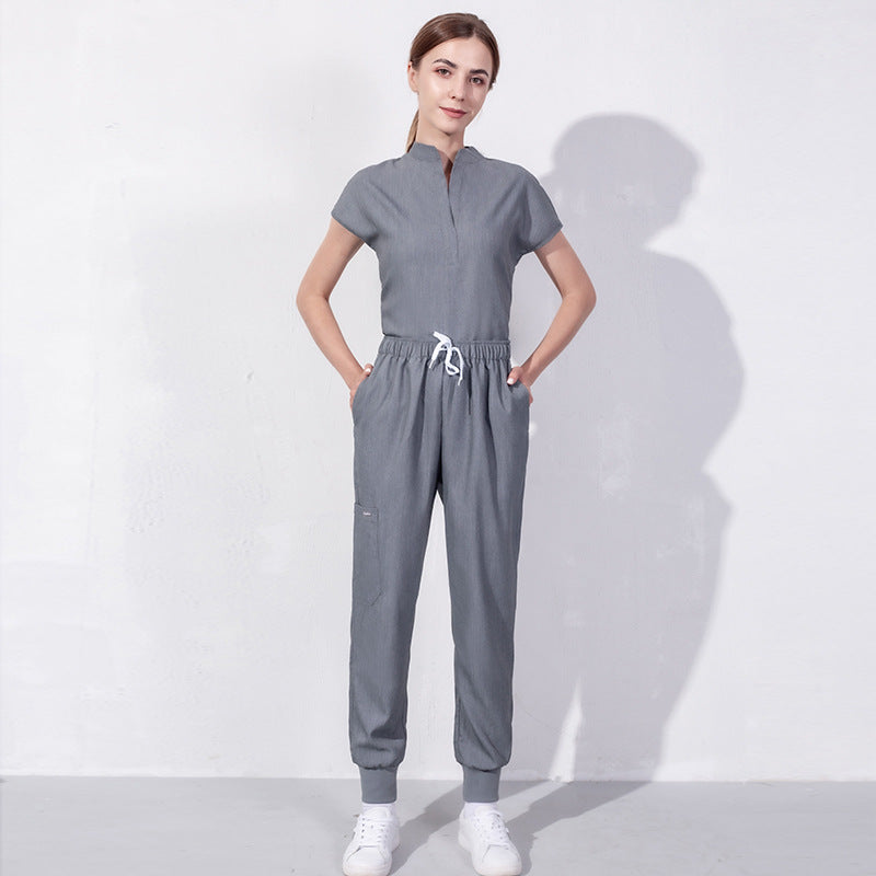 Women's Scrubs Set Short Top & Pants Scrub Suit