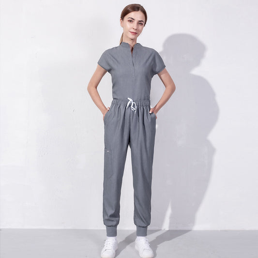 Women's Scrubs Set Short Top & Pants Scrub Suit