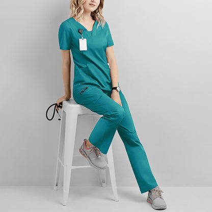 Polyester Women Scrubs Set Shirt+Pant