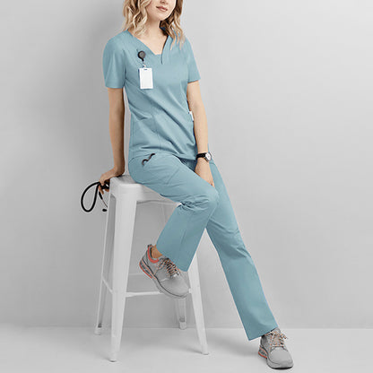 Polyester Women Scrubs Set Shirt+Pant