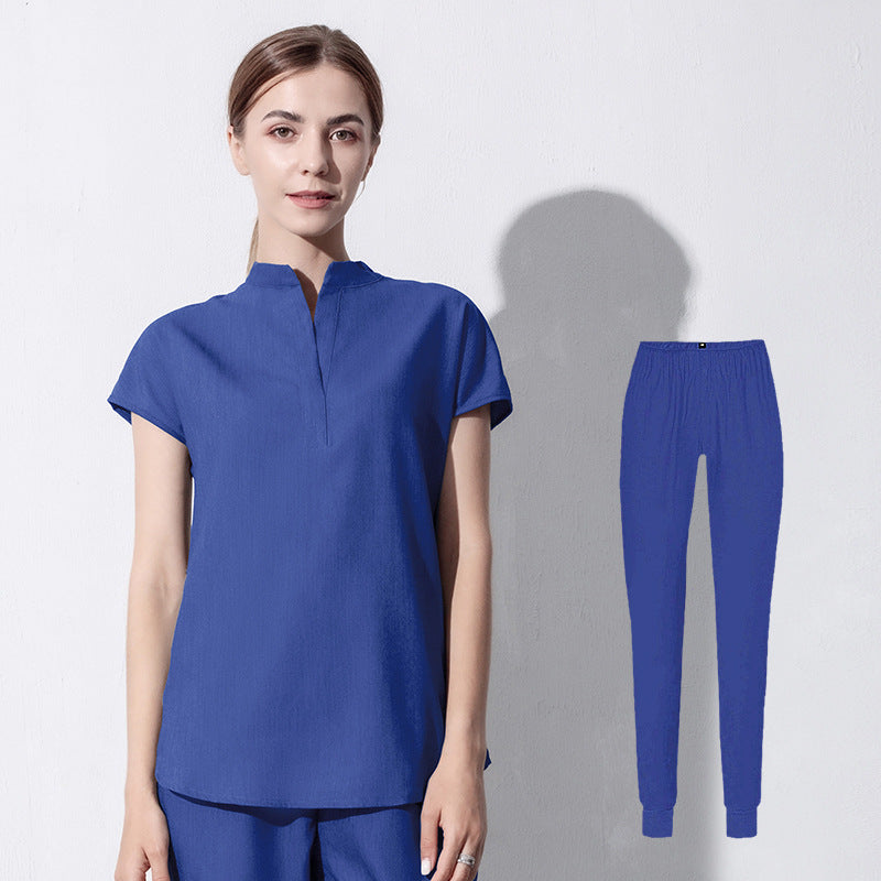 Women's Scrubs Set Short Top & Pants Scrub Suit