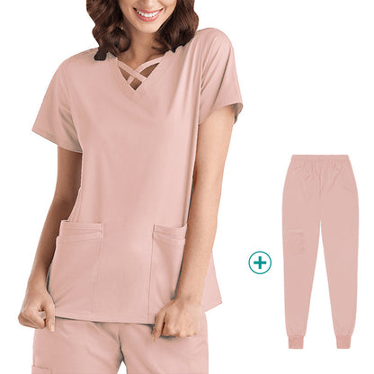 Stretchy, Quick-drying Medical and Nursing Scrubs Set Work Uniform