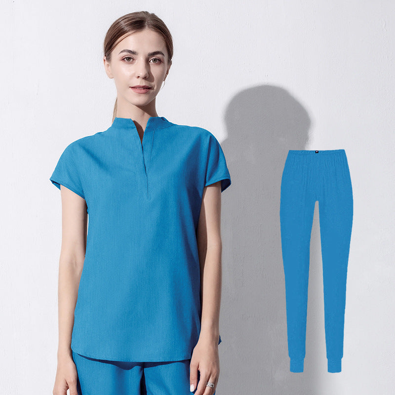 Women's Scrubs Set Short Top & Pants Scrub Suit